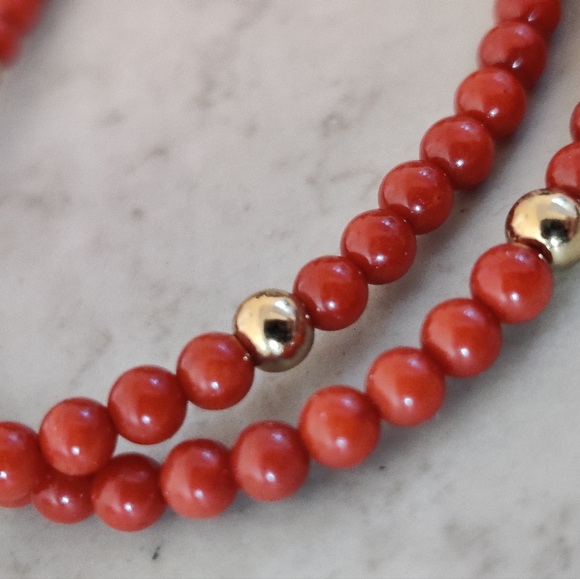 Vintage Genuine Mediterranean Oxblood Red Coral Necklace 10k gold clasp - Picture 6 of 16
